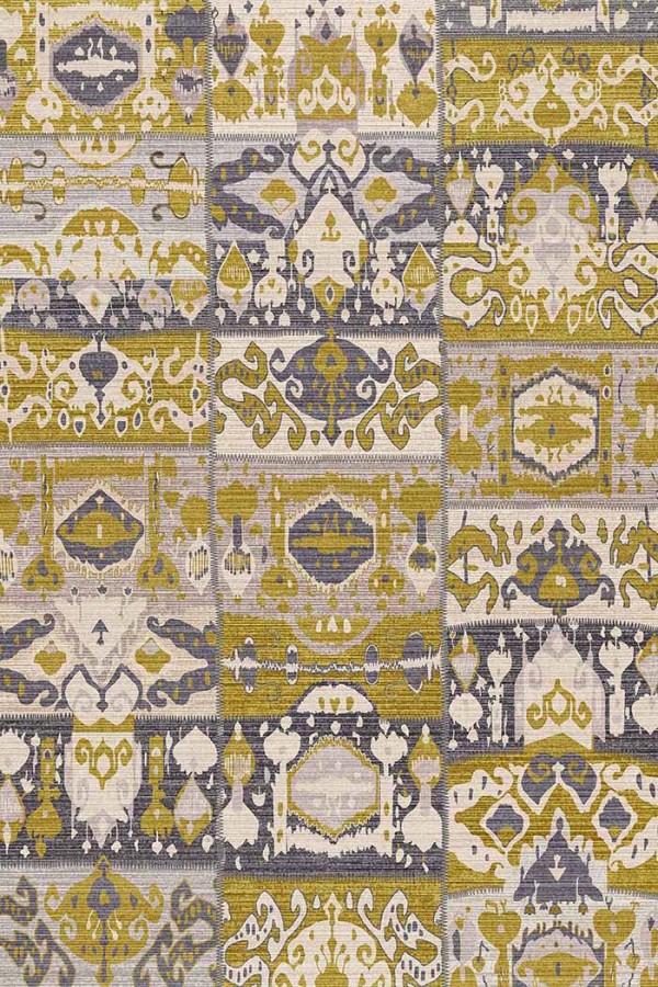 Alder Patchwork Desenli Pamuk Tabanlı Yıkanabilen Kaydırmaz Antibakteriyel Şönil Salon Halısı