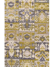 Alder Patchwork Desenli Pamuk Tabanlı Yıkanabilen Kaydırmaz Antibakteriyel Şönil Salon Halısı