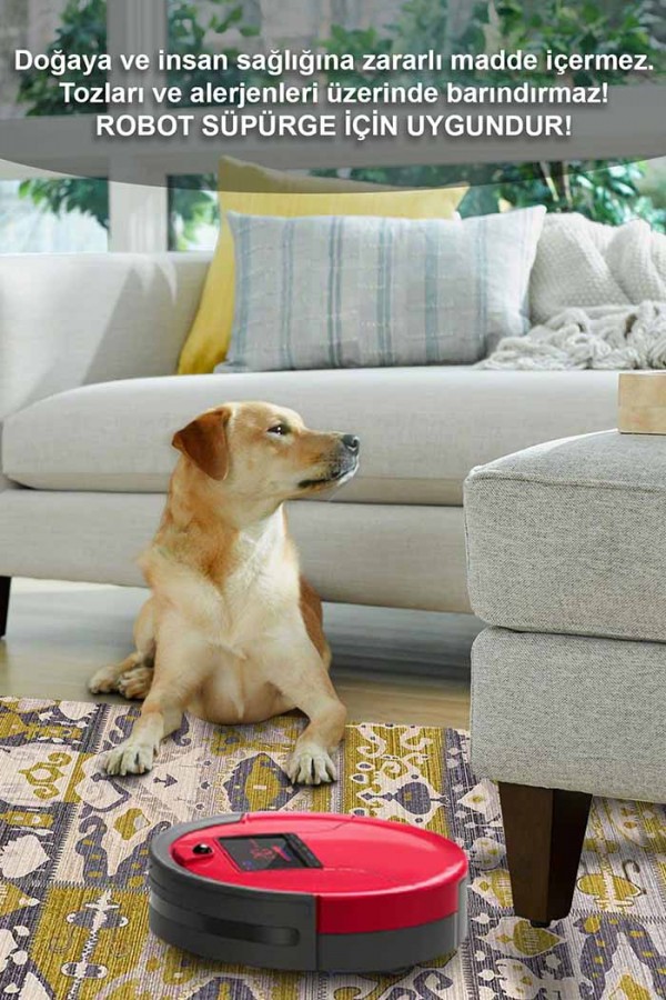 Alder Patchwork Desenli Pamuk Tabanlı Yıkanabilen Kaydırmaz Antibakteriyel Şönil Salon Halısı