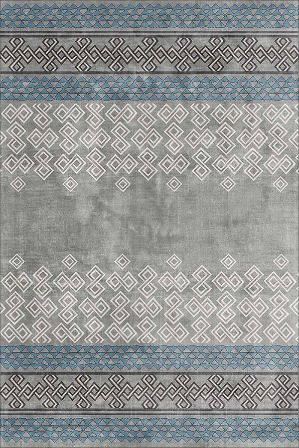 Alessi Desenli Pamuk Tabanlı Yıkanabilen Kaydırmaz Antibakteriyel Şönil Salon Halısı