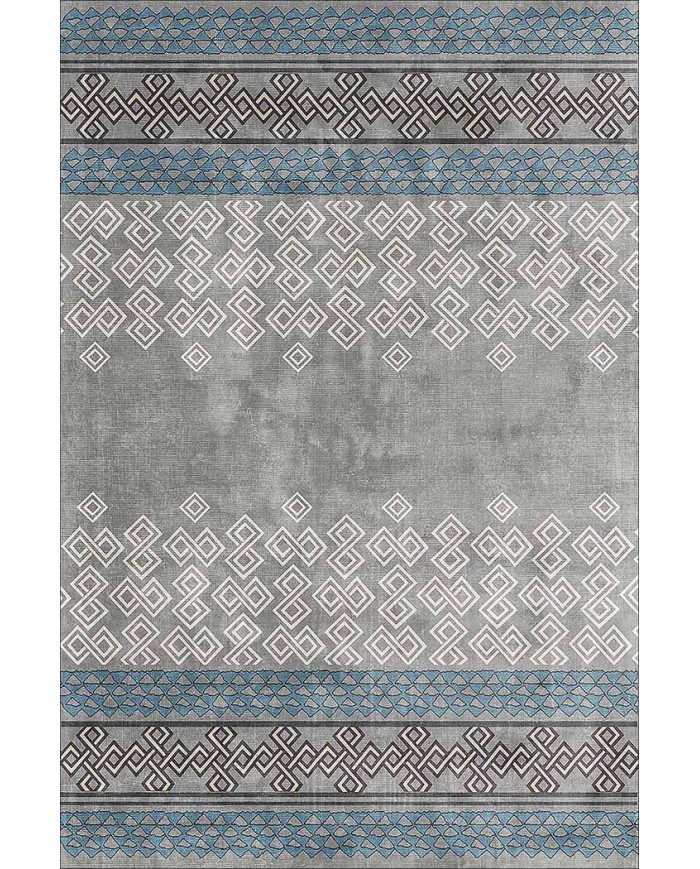 Alessi Desenli Pamuk Tabanlı Yıkanabilen Kaydırmaz Antibakteriyel Şönil Salon Halısı