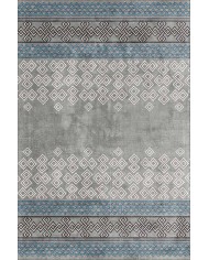 Alessi Desenli Pamuk Tabanlı Yıkanabilen Kaydırmaz Antibakteriyel Şönil Salon Halısı