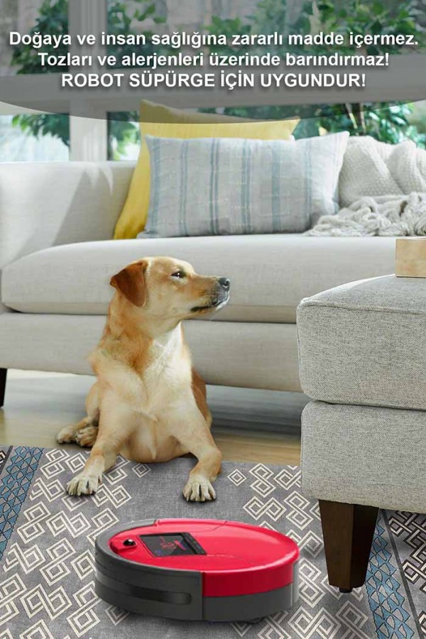 Alessi Desenli Pamuk Tabanlı Yıkanabilen Kaydırmaz Antibakteriyel Şönil Salon Halısı