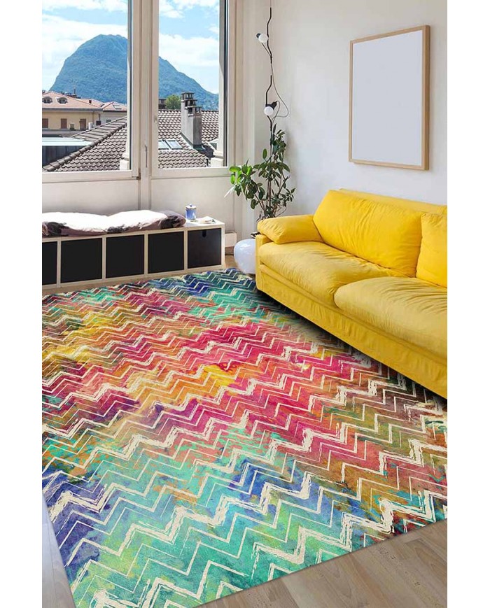 Alvin Pamuk Tabanlı Yıkanabilen Kaydırmaz Antibakteriyel Şönil Salon Halısı