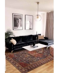 Arpiar Desenli Pamuk Tabanlı Yıkanabilen Kaydırmaz Antibakteriyel Şönil Salon Halısı