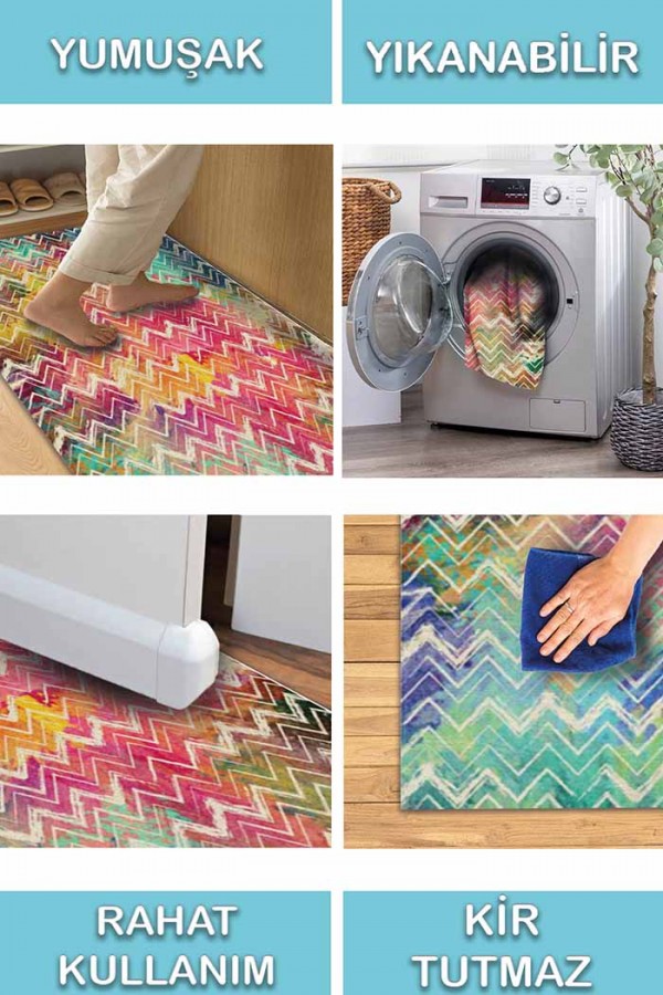 Alvin Pamuk Tabanlı Yıkanabilen Kaydırmaz Antibakteriyel Şönil Salon Halısı
