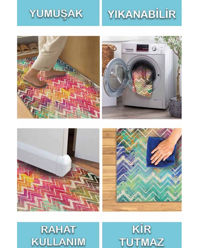 Alvin Pamuk Tabanlı Yıkanabilen Kaydırmaz Antibakteriyel Şönil Salon Halısı