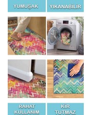 Alvin Pamuk Tabanlı Yıkanabilen Kaydırmaz Antibakteriyel Şönil Salon Halısı