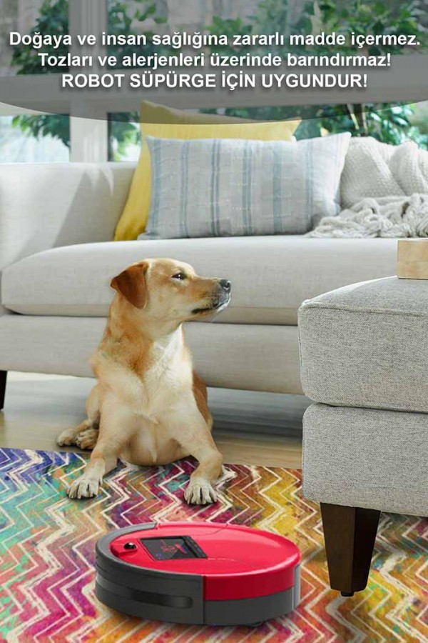 Alvin Pamuk Tabanlı Yıkanabilen Kaydırmaz Antibakteriyel Şönil Salon Halısı