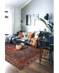 Arpiar Desenli Pamuk Tabanlı Yıkanabilen Kaydırmaz Antibakteriyel Şönil Salon Halısı