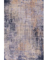 Astratto Blu B Desenli Pamuk Tabanlı Yıkanabilen Kaydırmaz Antibakteriyel Şönil Salon Halısı