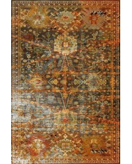 Babs Eskitme Desenli Pamuk Tabanlı Yıkanabilen Kaydırmaz Antibakteriyel Şönil Salon Halısı