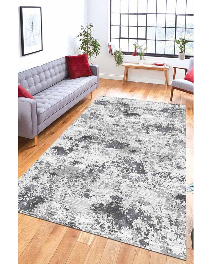 Balder Desenli Pamuk Tabanlı Yıkanabilen Kaydırmaz Antibakteriyel Şönil Salon Halısı