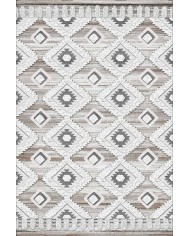 Bashar Desenli Pamuk Tabanlı Yıkanabilen Kaydırmaz Antibakteriyel Şönil Salon Halısı