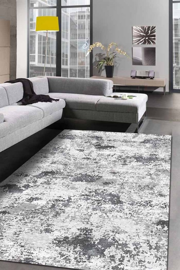 Balder Desenli Pamuk Tabanlı Yıkanabilen Kaydırmaz Antibakteriyel Şönil Salon Halısı