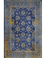 Beja Eskitme Desenli Pamuk Tabanlı Yıkanabilen Kaydırmaz Antibakteriyel Şönil Salon Halısı