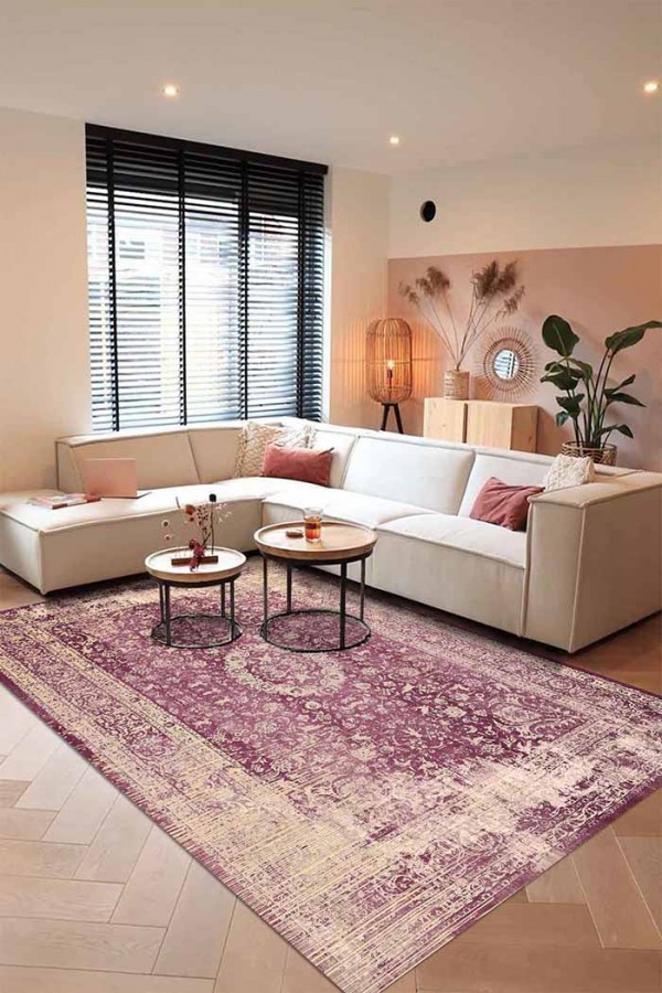 Blossom Eskitme Desenli Pamuk Tabanlı Yıkanabilen Kaydırmaz Antibakteriyel Şönil Salon Halısı Blossom Eskitme Desenli Pamuk Tabanlı Yıkanabilen Kaydırmaz Antibakteriyel Şönil Salon Halısı