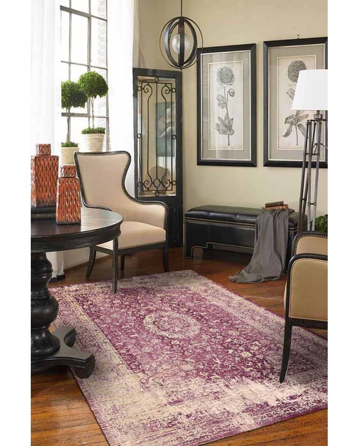 Blossom Eskitme Desenli Pamuk Tabanlı Yıkanabilen Kaydırmaz Antibakteriyel Şönil Salon Halısı