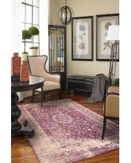 Blossom Eskitme Desenli Pamuk Tabanlı Yıkanabilen Kaydırmaz Antibakteriyel Şönil Salon Halısı