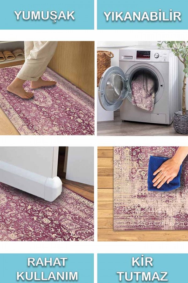 Blossom Eskitme Desenli Pamuk Tabanlı Yıkanabilen Kaydırmaz Antibakteriyel Şönil Salon Halısı Blossom Eskitme Desenli Pamuk Tabanlı Yıkanabilen Kaydırmaz Antibakteriyel Şönil Salon Halısı