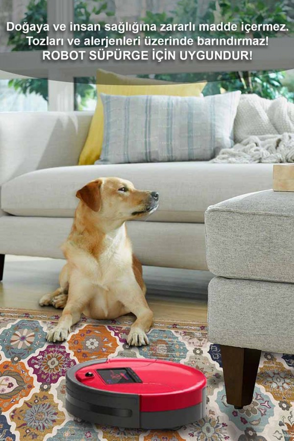 Boris Desenli Pamuk Tabanlı Yıkanabilen Kaydırmaz Antibakteriyel Şönil Salon Halısı