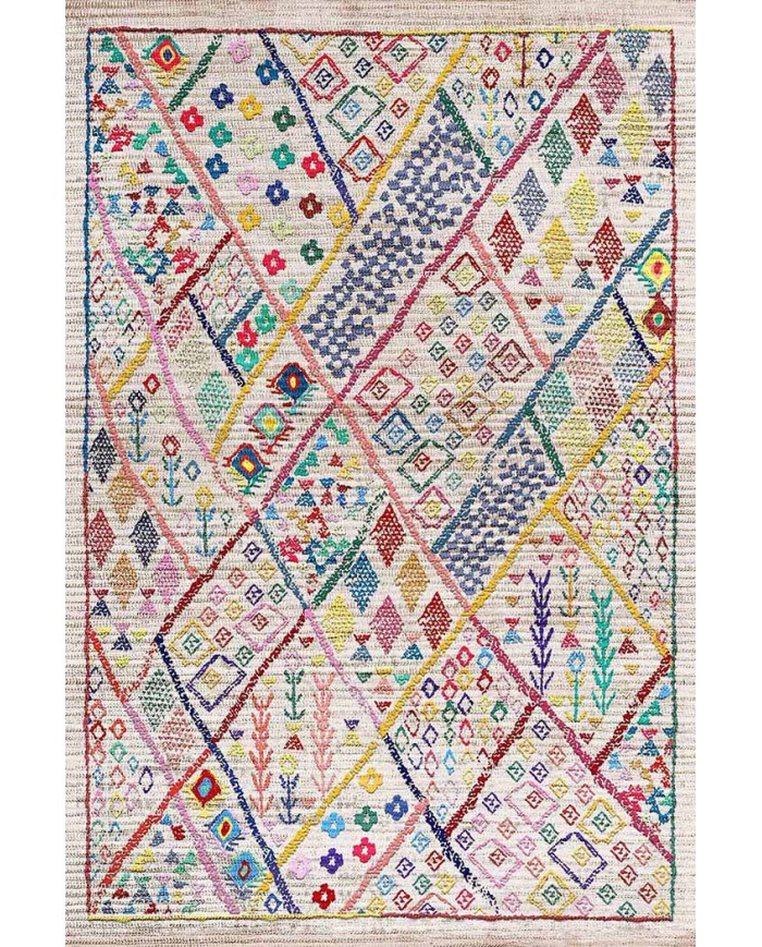 Boujdor Pamuk Tabanlı Yıkanabilen Kaydırmaz Antibakteriyel Şönil Salon Halısı