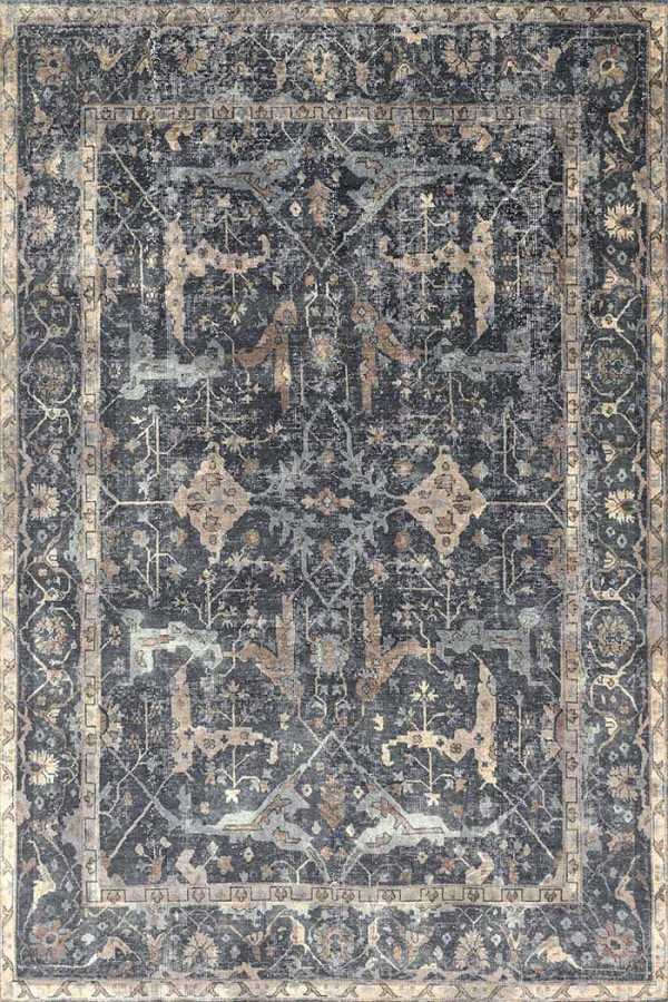 Brook Desenli Pamuk Tabanlı Yıkanabilen Kaydırmaz Antibakteriyel Şönil Salon Halısı