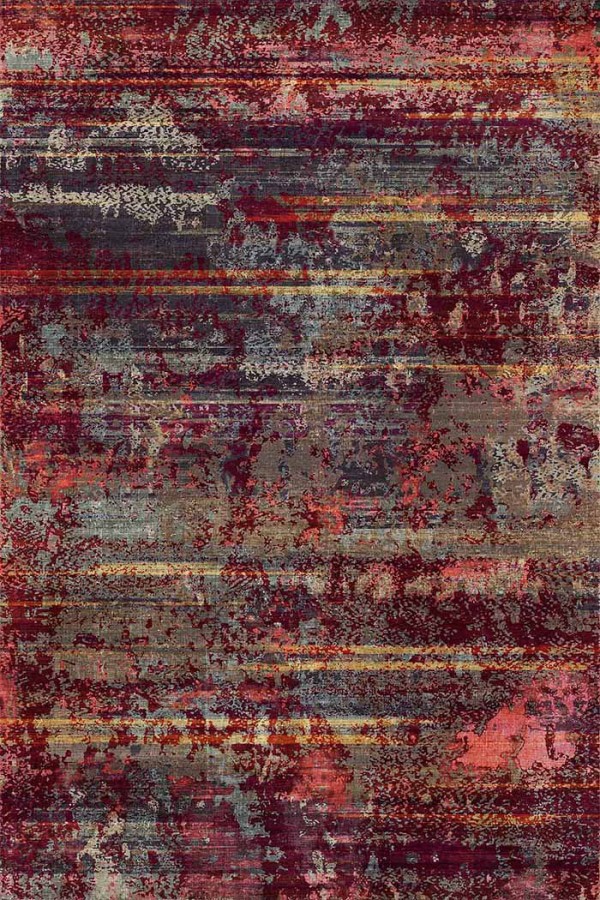 Bush Renkli Desenli Pamuk Tabanlı Yıkanabilen Kaydırmaz Antibakteriyel Şönil Salon Halısı