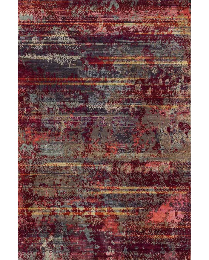 Bush Renkli Desenli Pamuk Tabanlı Yıkanabilen Kaydırmaz Antibakteriyel Şönil Salon Halısı