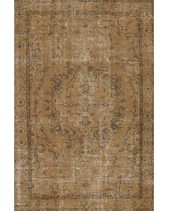 Caffee Eskitme Desenli Pamuk Tabanlı Yıkanabilen Kaydırmaz Antibakteriyel Şönil Salon Halısı