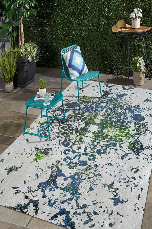 Camelia Eskitme Desenli Pamuk Tabanlı Yıkanabilen Kaydırmaz Antibakteriyel Şönil Salon Halısı