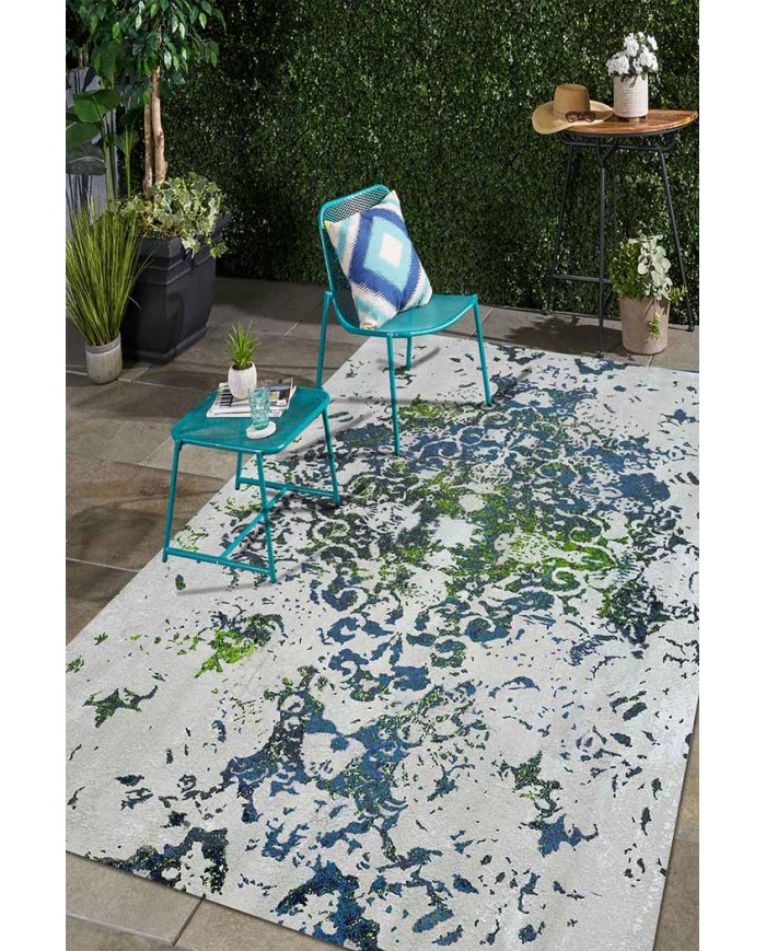 Camelia Eskitme Desenli Pamuk Tabanlı Yıkanabilen Kaydırmaz Antibakteriyel Şönil Salon Halısı