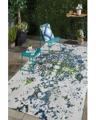 Camelia Eskitme Desenli Pamuk Tabanlı Yıkanabilen Kaydırmaz Antibakteriyel Şönil Salon Halısı