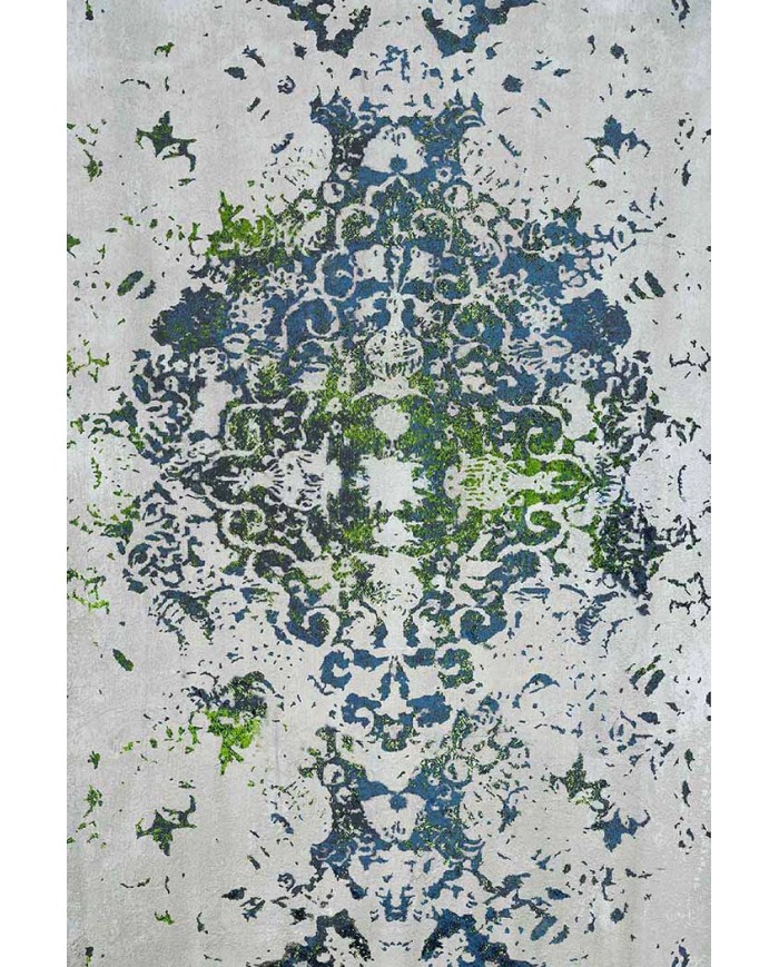 Camelia Eskitme Desenli Pamuk Tabanlı Yıkanabilen Kaydırmaz Antibakteriyel Şönil Salon Halısı