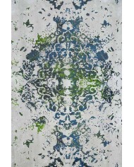 Camelia Eskitme Desenli Pamuk Tabanlı Yıkanabilen Kaydırmaz Antibakteriyel Şönil Salon Halısı