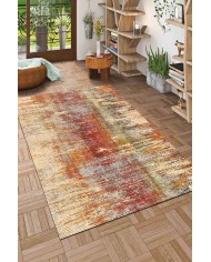 Carnig Desenli Pamuk Tabanlı Yıkanabilen Kaydırmaz Antibakteriyel Şönil Salon Halısı