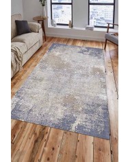 Casares Desenli Pamuk Tabanlı Yıkanabilen Kaydırmaz Antibakteriyel Şönil Salon Halısı