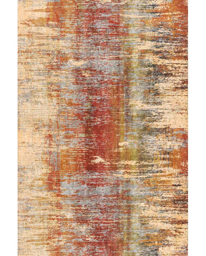 Carnig Desenli Pamuk Tabanlı Yıkanabilen Kaydırmaz Antibakteriyel Şönil Salon Halısı