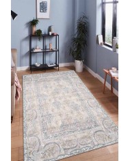 ColorBowie Desenli Pamuk Tabanlı Yıkanabilen Kaydırmaz Antibakteriyel Şönil Salon Halısı