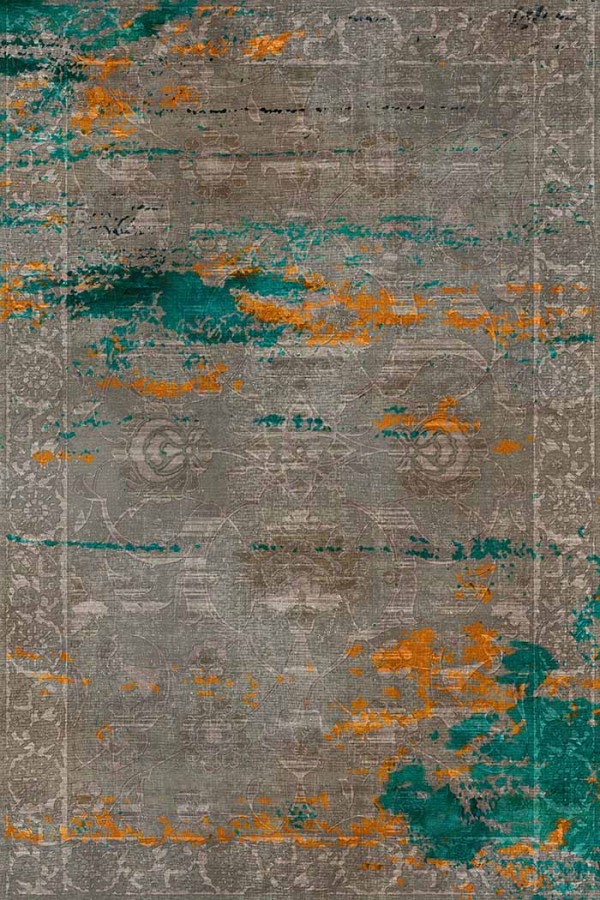 Casey Desenli Pamuk Tabanlı Yıkanabilen Kaydırmaz Antibakteriyel Şönil Salon Halısı