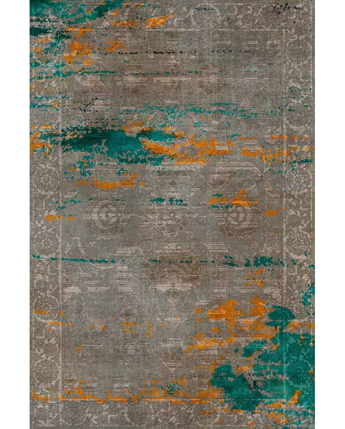 Casey Desenli Pamuk Tabanlı Yıkanabilen Kaydırmaz Antibakteriyel Şönil Salon Halısı