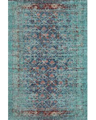 Celery Eskitme Desenli Pamuk Tabanlı Yıkanabilen Kaydırmaz Antibakteriyel Şönil Salon Halısı