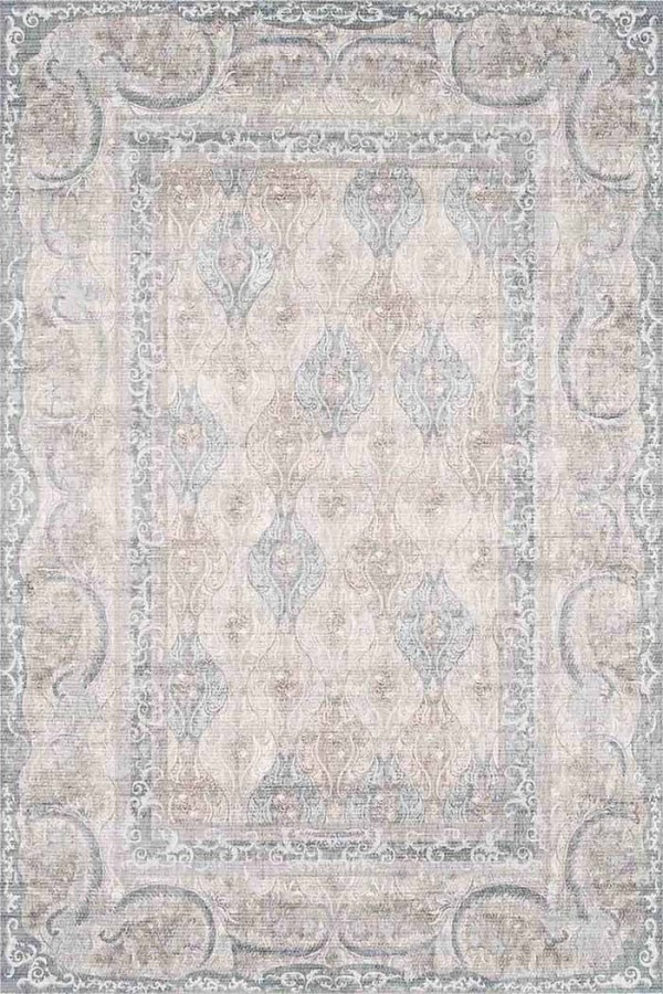 ColorBowie Desenli Pamuk Tabanlı Yıkanabilen Kaydırmaz Antibakteriyel Şönil Salon Halısı