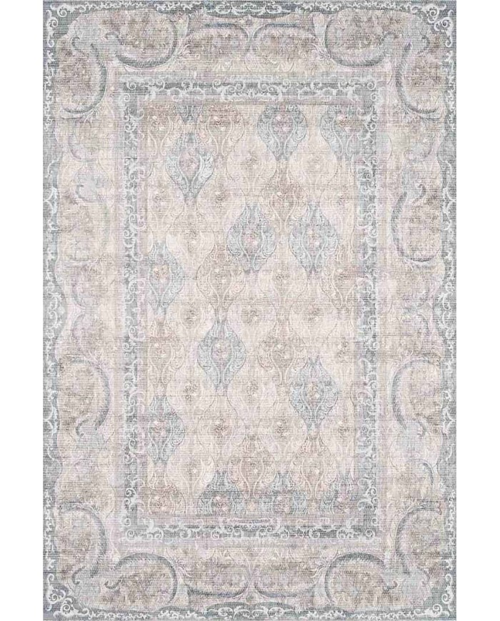 ColorBowie Desenli Pamuk Tabanlı Yıkanabilen Kaydırmaz Antibakteriyel Şönil Salon Halısı