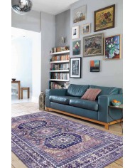 Darlen Desenli Pamuk Tabanlı Yıkanabilen Kaydırmaz Antibakteriyel Şönil Salon Halısı