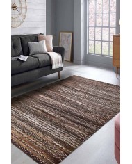 Davin Geometrik Desenli Pamuk Tabanlı Yıkanabilen Kaydırmaz Antibakteriyel Şönil Salon Halısı