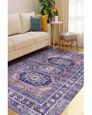 Darlen Desenli Pamuk Tabanlı Yıkanabilen Kaydırmaz Antibakteriyel Şönil Salon Halısı