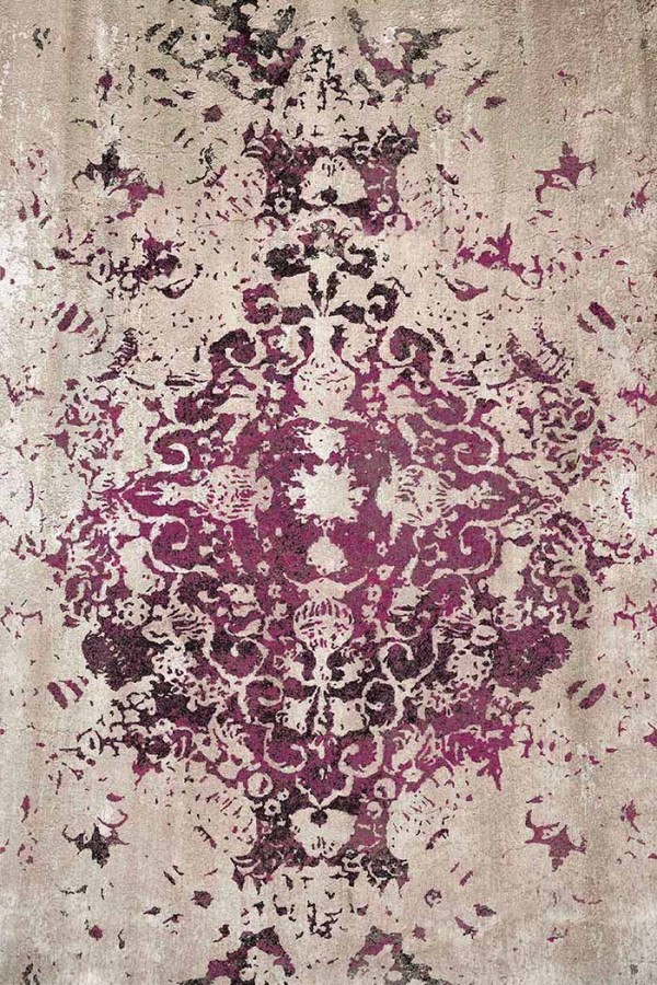 Deasy Eskitme Desenli Pamuk Tabanlı Yıkanabilen Kaydırmaz Antibakteriyel Şönil Salon Halısı