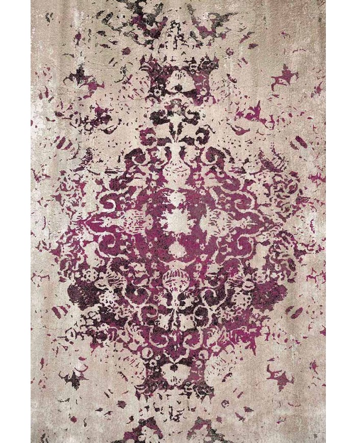 Deasy Eskitme Desenli Pamuk Tabanlı Yıkanabilen Kaydırmaz Antibakteriyel Şönil Salon Halısı