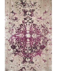 Deasy Eskitme Desenli Pamuk Tabanlı Yıkanabilen Kaydırmaz Antibakteriyel Şönil Salon Halısı